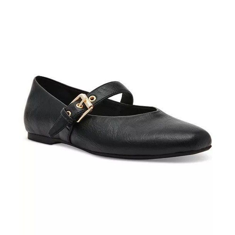 Dolce Vita Women’s Mary Jane Buckle Flats Square Toe Black 10 - Picture 2 of 9